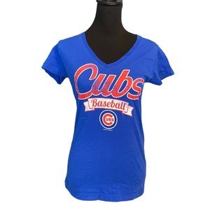 Chicago Cubs Fitted V Neck Tee Large